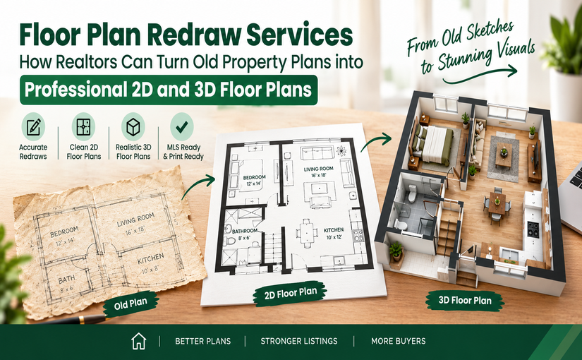 Floor Plan Redraw Services How Realtors Can Turn Old Property Plans into Professional 2D and 3D Floor Plans